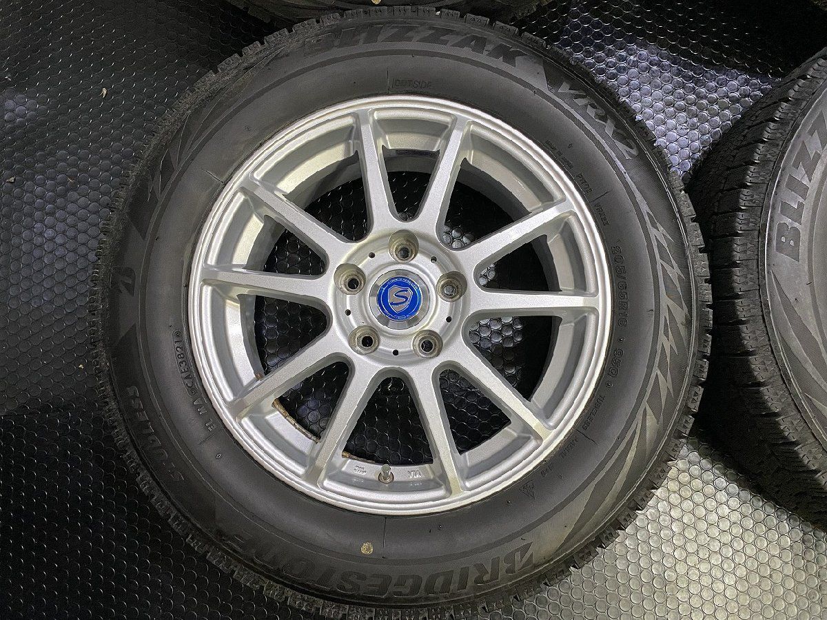 BS BLIZZAK VRX2 205 65R16 スタッドレス Lehrmeister STRANGER 16インチ 6.5J5HPCD114.3 45 21年製 バリ溝 ヤリスクロス KTN546