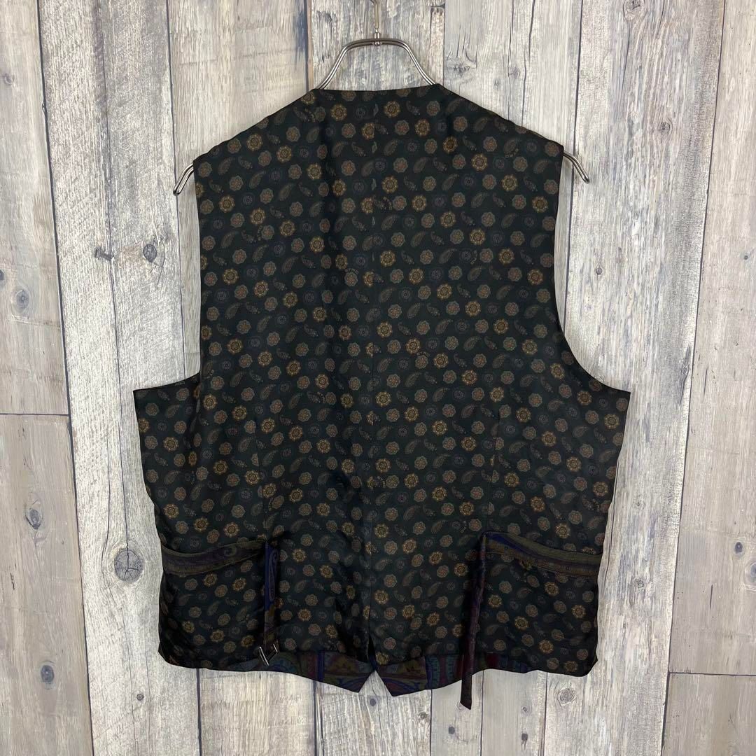 ETRO エトロ ITALY製 ペイズリー 総柄 シルク ベスト 52