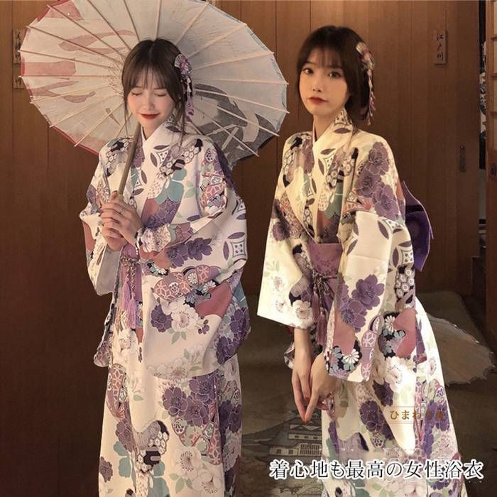 浴衣 レディース 花柄 和服 浴衣 女性用 コスチューム 浴衣 平織り きれいめ フリーサイズ 花火大会 夏祭り 旅館 浴衣セット ゆかた 大人用 あわせ お出かけ 七夕yukata01