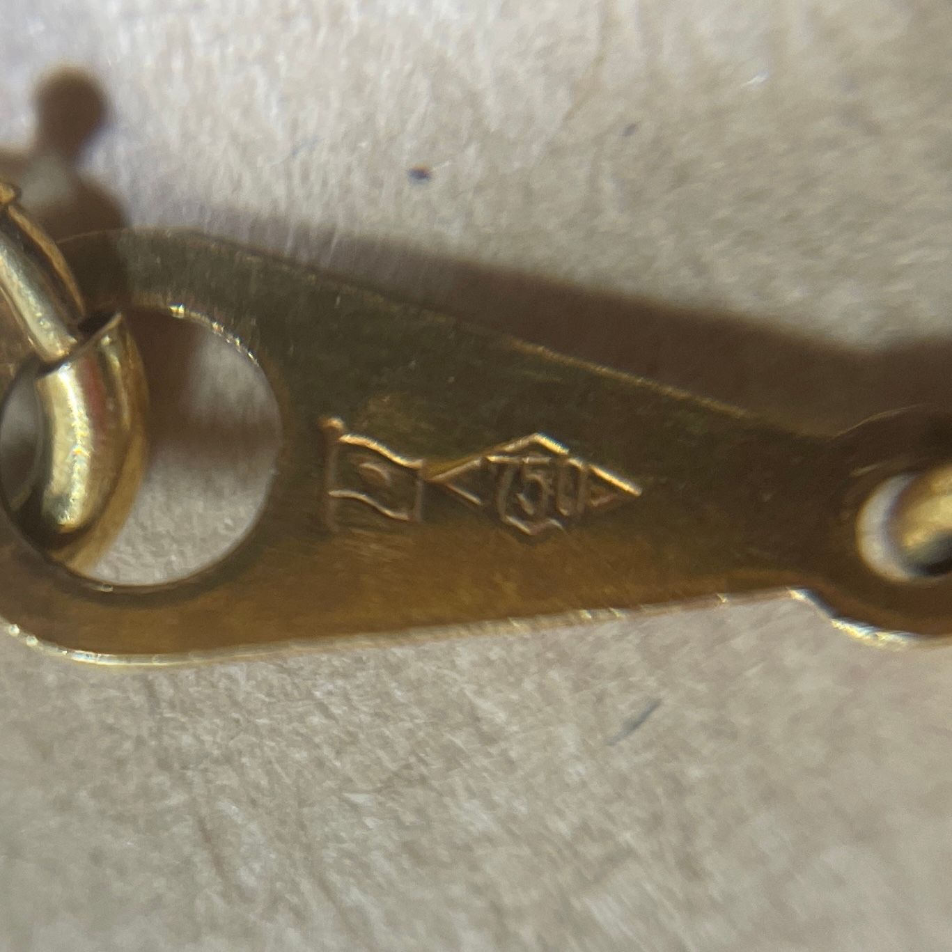 (B052304①)K18 YG ネックレス 切子チェーン ホールマーク750 B052304①)K18 YG ネックレス 切子チェーン ホールマーク750