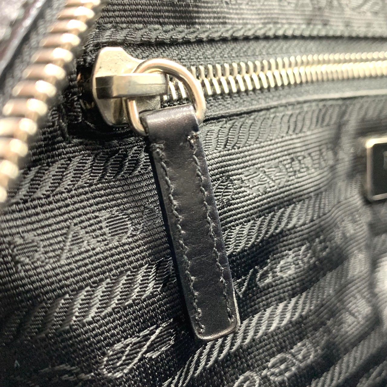 PRADA プラダ ボーリングバッグ ミニボストンバッグ パンチングレザー 
