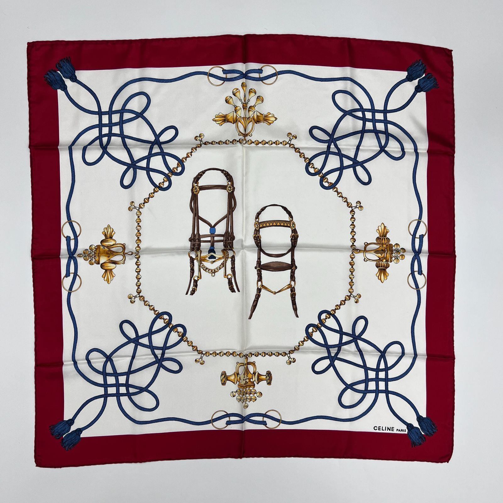 CELINE セリーヌ 大判スカーフ シルク マルチ ヴィンテージ レディース HIBUOCHI VINTAGE