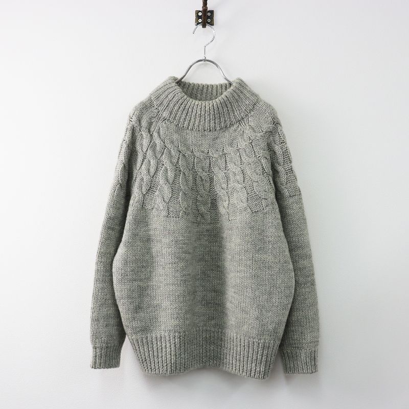 リゼッタ Lisette 美品 求心編み ウールケーブルニットプルオーバー/グレー セーター【2400013474030】 リゼッタ Lisette 美品 求心編み ウールケーブルニットプルオーバー
