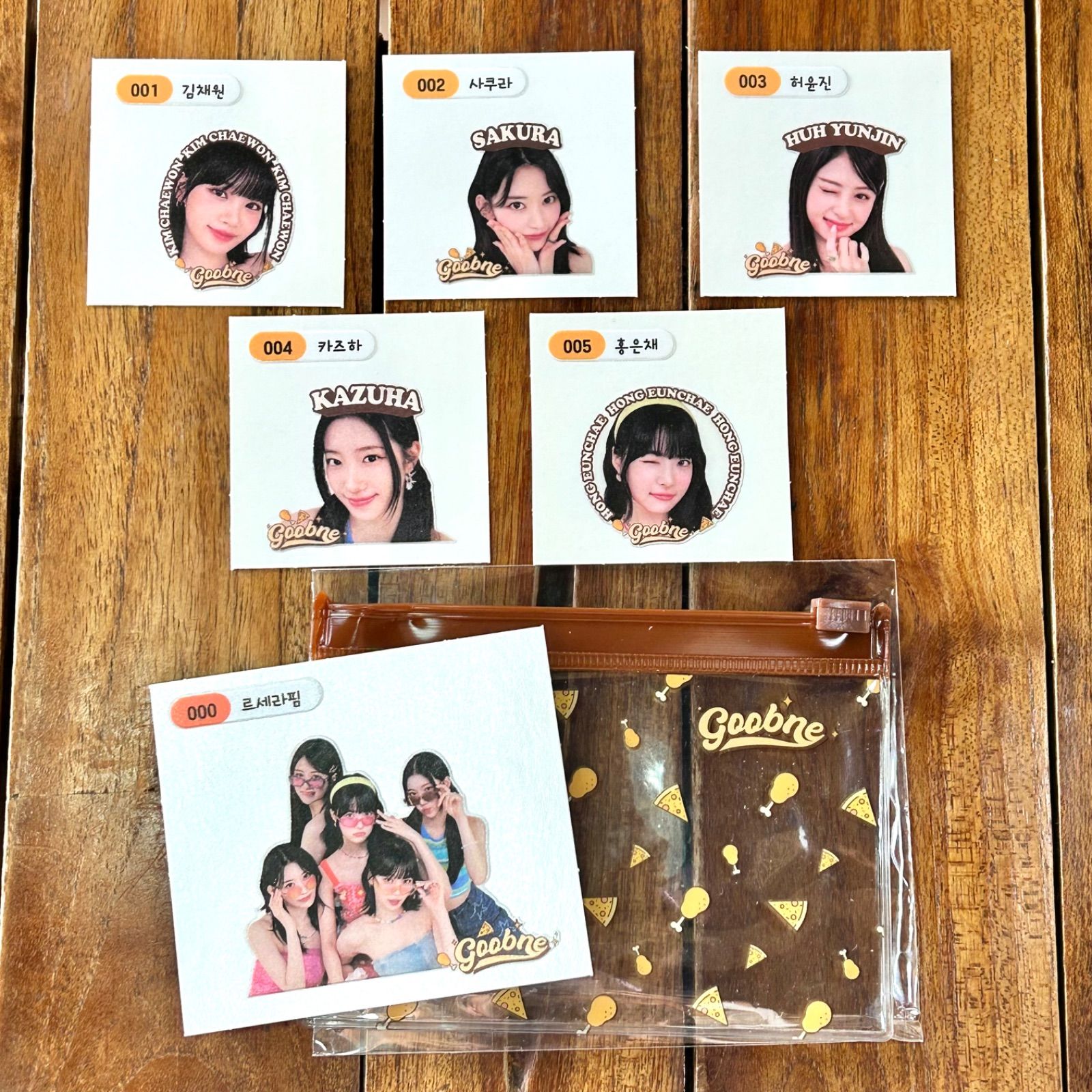 ラスト１点☆ルセラフィム☆goobne（굽네）チキン&ピザ ステッカーシール グッズ コンプリートセット  透明ケース付き|mercariメルカリ官方指定廠商|Bibian比比昂代買代購