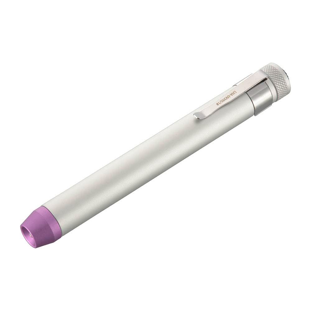 【数量限定】オーム(OHM) 電機 LED UVブラックライト ペン型 395nm レジン硬化 ペット尿検出 単4形乾電池2本 クリップ付き 懐中電灯 黒 LHA-UV395/1-S2 08-1040