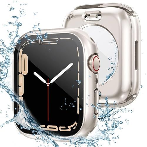 40mm_スターライト YOFITAR for Apple Watchケース 防水 45mm 44mm 41mm 40mm アップルウォッチ液晶保護フィルム+防水保護ケース+背面保護ケースの3in1デザイン Series 876SE54 高タッチ感度 PC素材