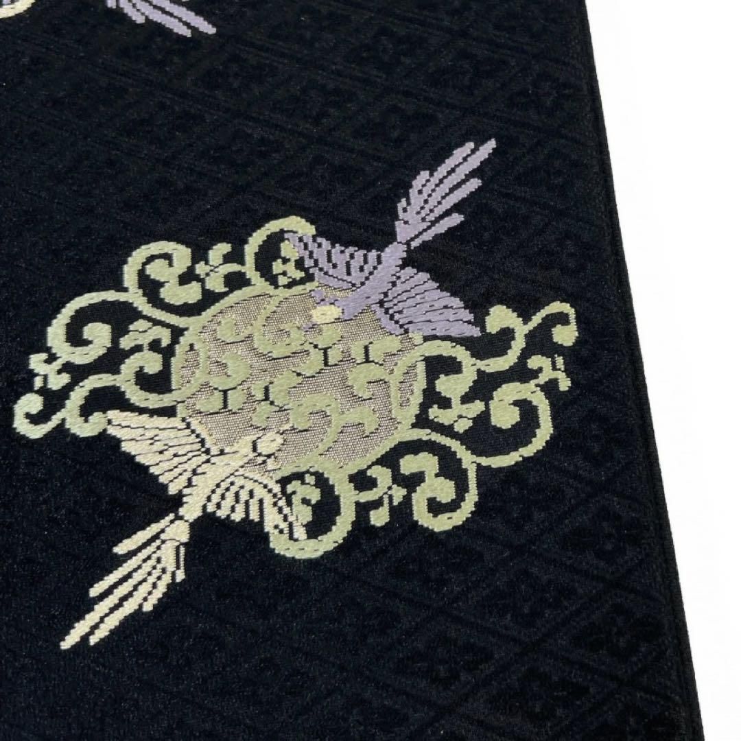 袋帯 鳳凰 唐草 花菱 黒地 唐織 着物 094b d - メルカリ