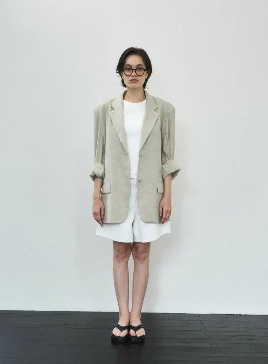 ugst natural linen jacket beige