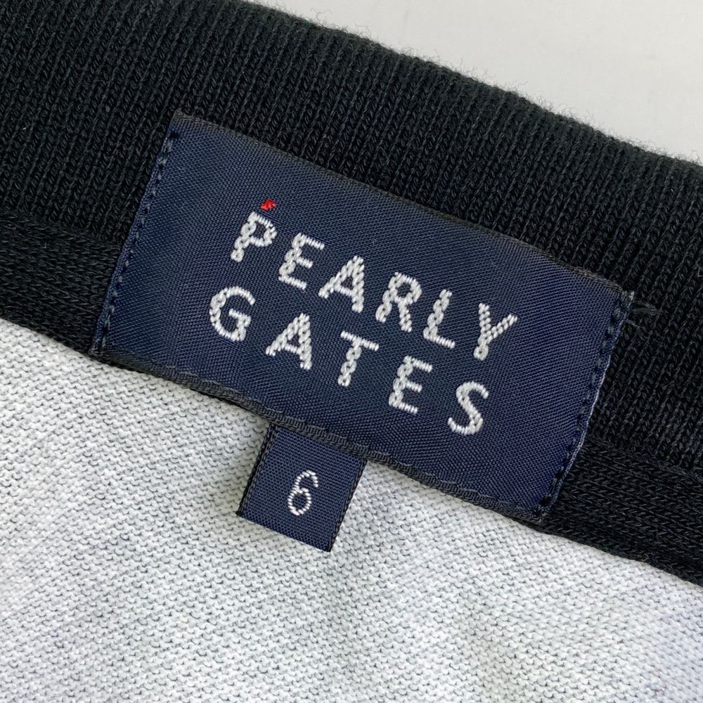 サイズ：6 PEARLY GATES パーリーゲイツ 2023年モデル 半袖ポロシャツ ボーダー柄 ブラック系 [240101501020] ゴルフウェア メンズ ストスト サイズ：6 PEARLY GATES パーリーゲイツ 2023年モデル 半袖