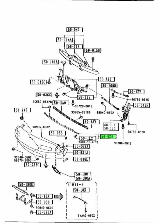 マツダ MAZDA 純正 ロードスター NA6CE NA8C フロント バンパー リテーナー MX-5 パーツ エンジン タイヤ バンパー 検索 マフラー