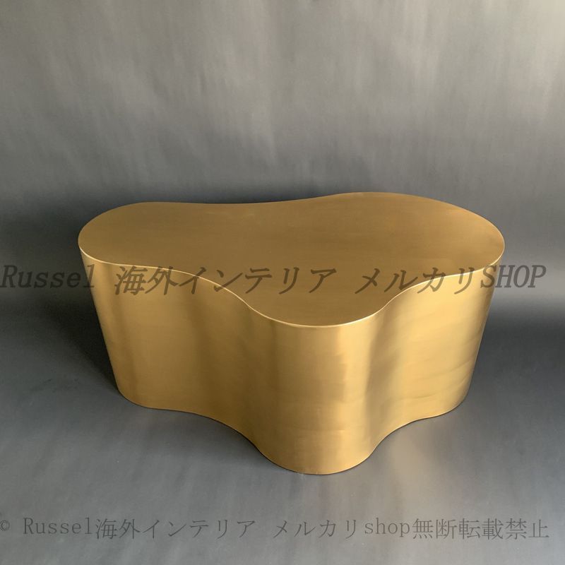センターテーブル ラグジュアリー 光沢 造形美 おしゃれ かわいい インテリア 北欧 ダイニング テーブル ステンレス モダン コーヒー テーブル 金 ゴールド