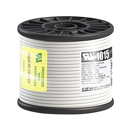 協和ハーモネット UL1015 AWG14 耐熱ビニル絶縁電線 リール巻 30m 白