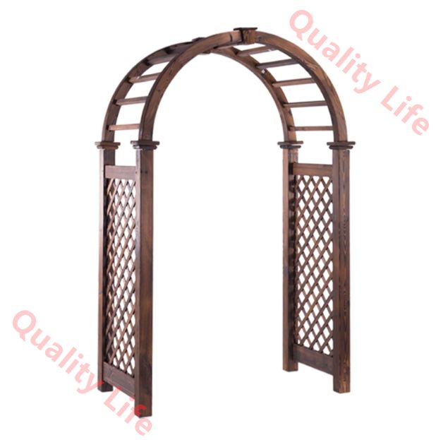 木製ガーデンアーバー ローズウェディングアーチ