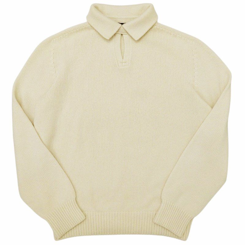 ロロピアーナ Loro Piana カシミヤ ニット セーター チンストラップ 長袖 48 エクリュ 0525