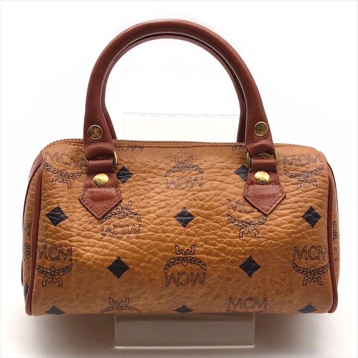 美品　MCM モノグラム　エンボス　ヴィセトス　レザー　2way ボストンバッグ MCM エムシーエム ヴィセトス ミニボストンバッグ 2WAYバッグ