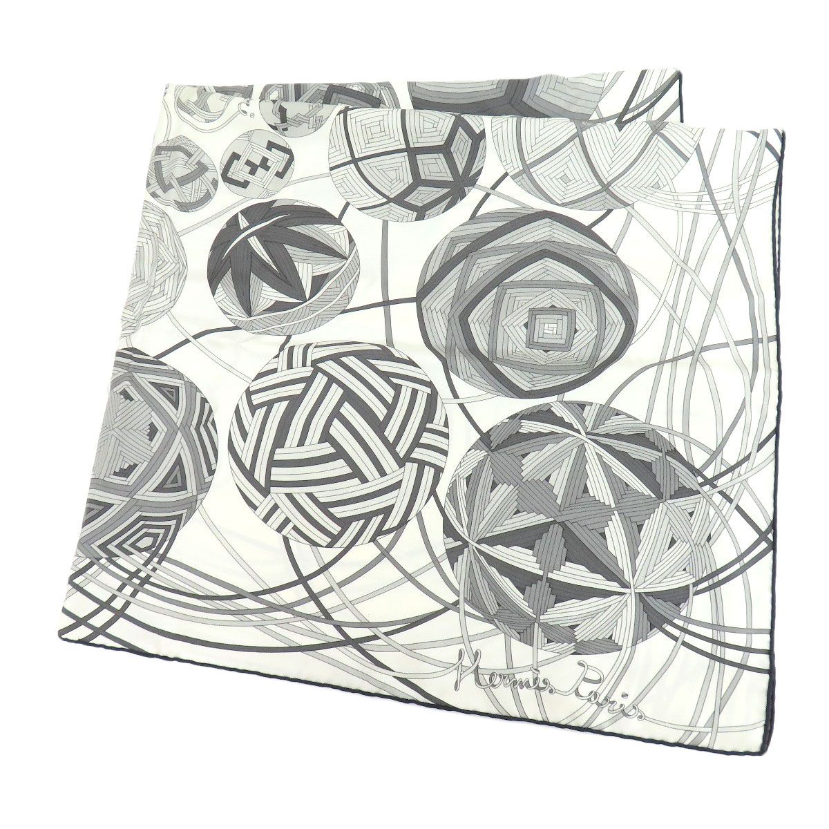 エルメス　カレ90 手毬の宇宙　シルクスカーフ レア柄 極美品 エルメス シルクスカーフ カレ90 手鞠の宇宙