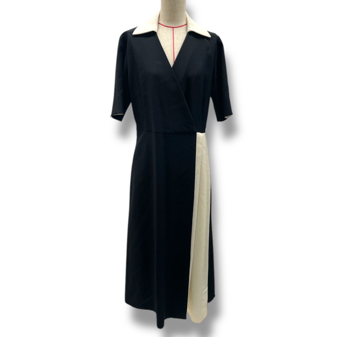 Grace Class グレースクラス 半袖ワンピース ロングワンピースドレス カシュワール バイ 02211 35202-00 黒 白 ブラック ホワイト 38サイズ レディース 夏 有明ガーデンrecollect店No.195