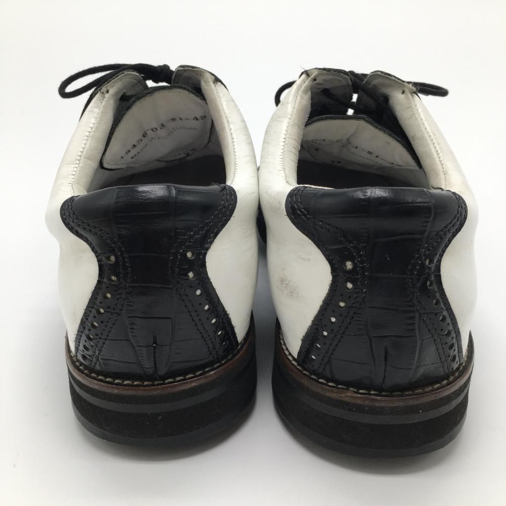 ラムダ ゴルフシューズ 白×黒 メンズ UK9/EU43(28～28.5相当） ゴルフ 