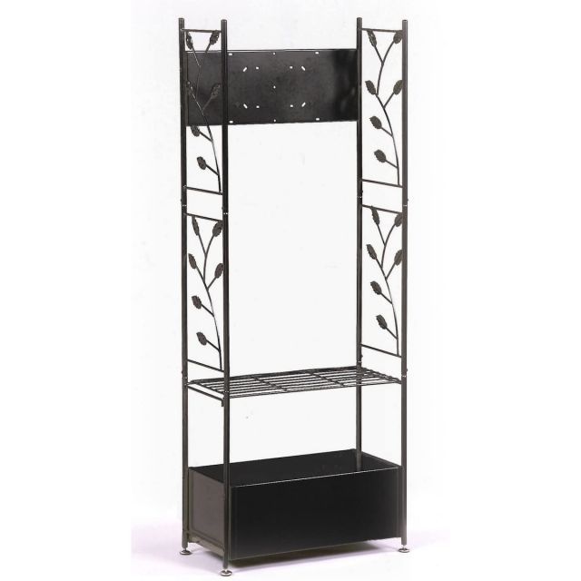 グリーンライフ GREEN LIFE ガーデンポストスタンドリーフ マットブラック PS-01LF MBK 幅48×奥行き21.5×高さ123cm 壁掛け 郵便ポスト 新聞受け