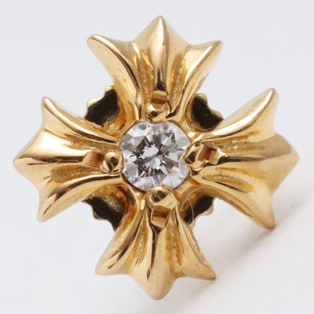 クロムハーツ 22K スタースタッド 1ダイヤ ゴールドピアス