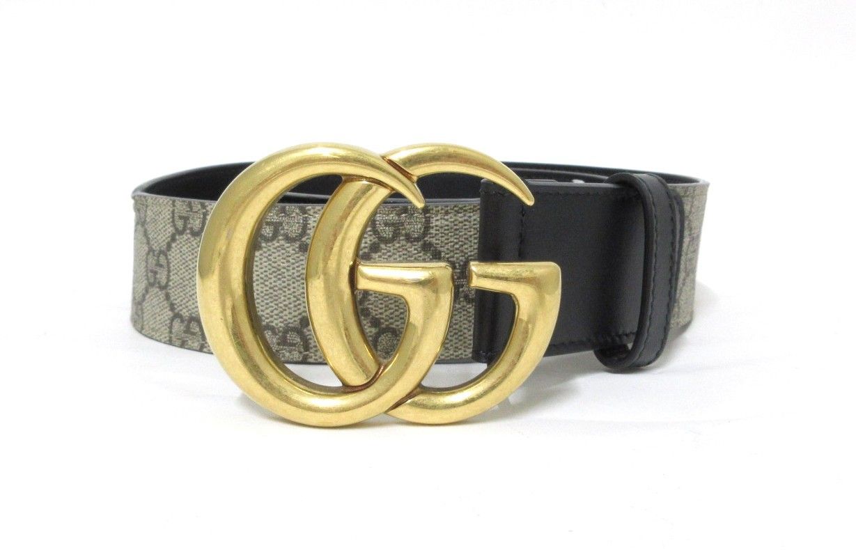 GUCCI|グッチ GGスプリーム マーモント ベルト 400593 90|36 ブラウン|ゴールド ベルト