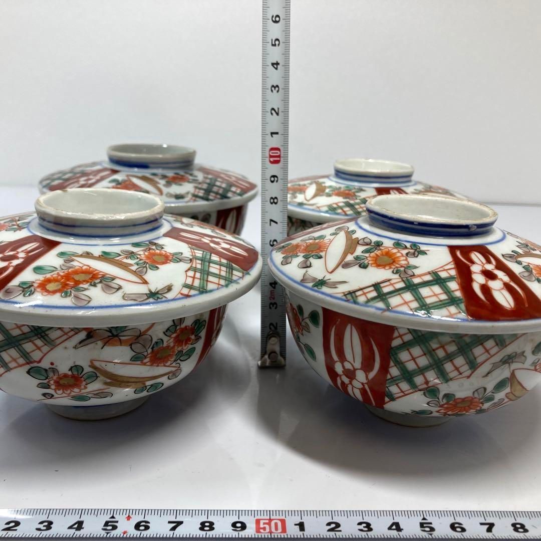 古伊万里 染錦 むし茶碗 4客と蓋1点 東さ5-0614⑥ - メルカリ