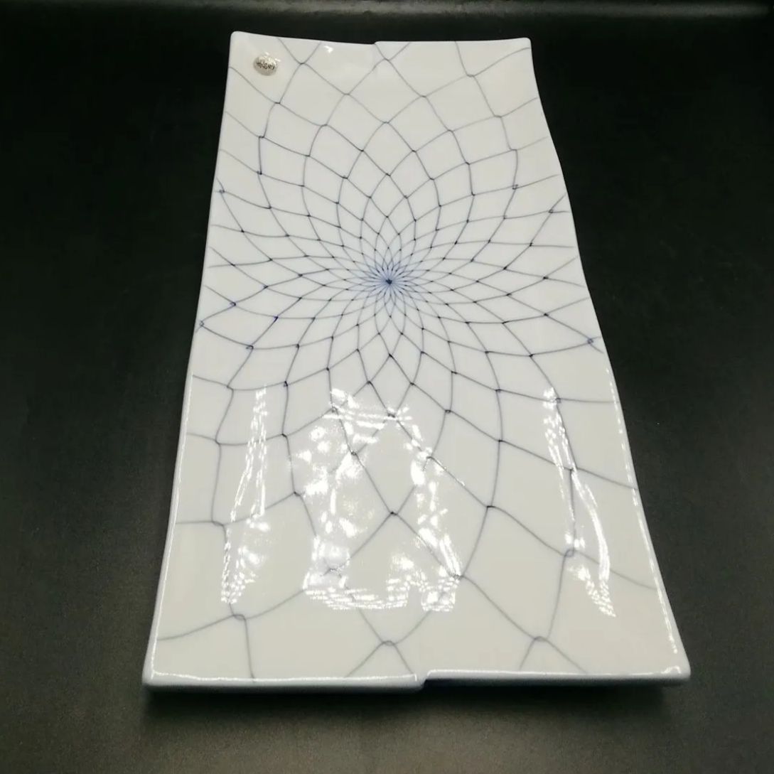 有田焼手書き網目柄大皿8号皿.一枚3800円１０枚セット 有田焼手書き網目柄大皿8号皿.一枚3800円10枚セット 【公式通販】