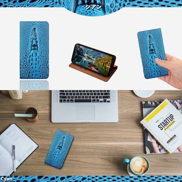 CA8104] AQUOS WISH2 ケース 手帳型 本革 鰐柄 ワニ Caiman