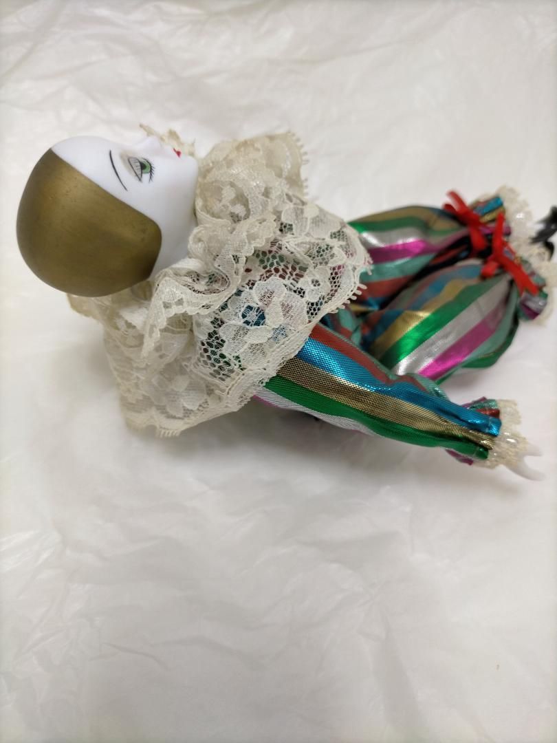 アンティーク ヴィンテージ 虹色 ピエロ陶器人形 250702-8Y 【公式通販】