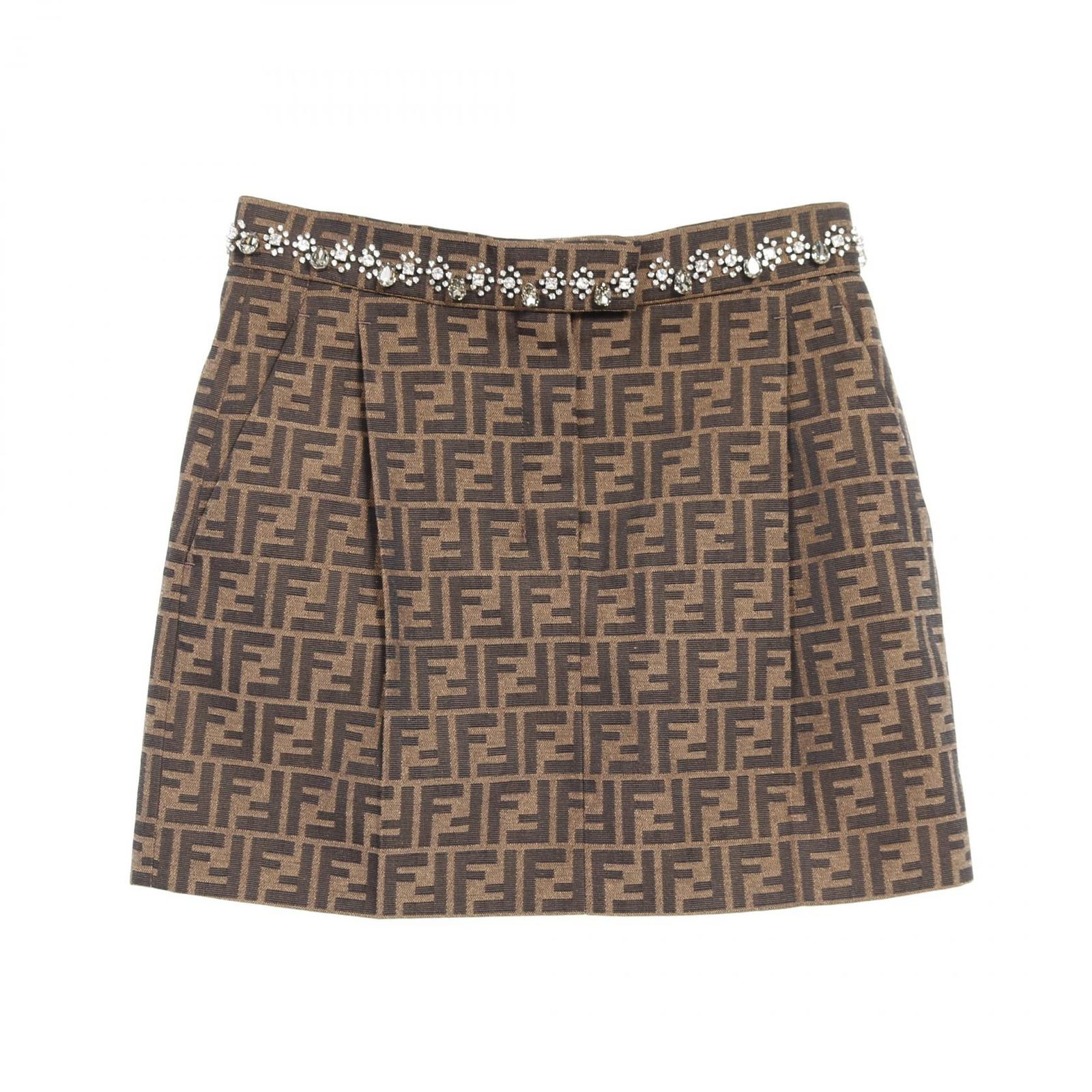 FENDI FFスカート FENDI Skirt FFバックル ミニバゲットバッグ付 ミニスカート