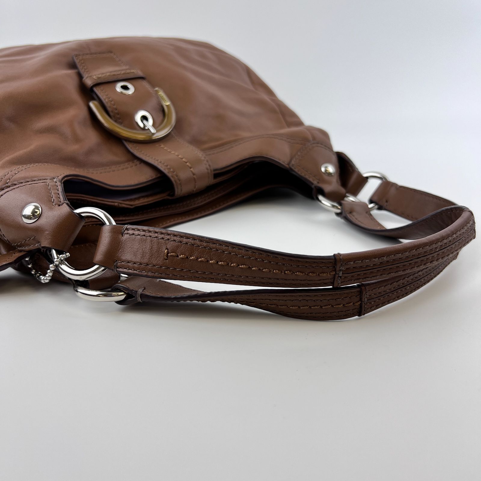 中古】COACH コーチ ハンドバッグ ショルダーバッグ レザー ブラウン 