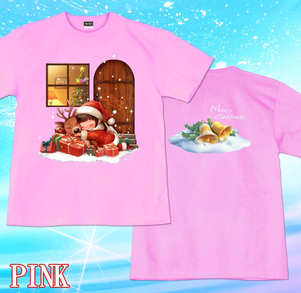 GENJU XXXLサイズ クリスマス サンタクロース スポーツジム トナカイ メンズ Tシャツ 半袖 Sleeping little princess 