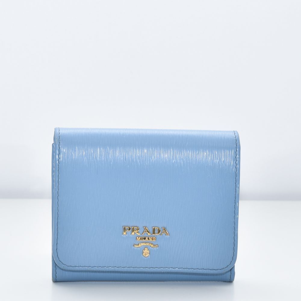 PRADA レディース 財布 ブルー 3つ折り 09205