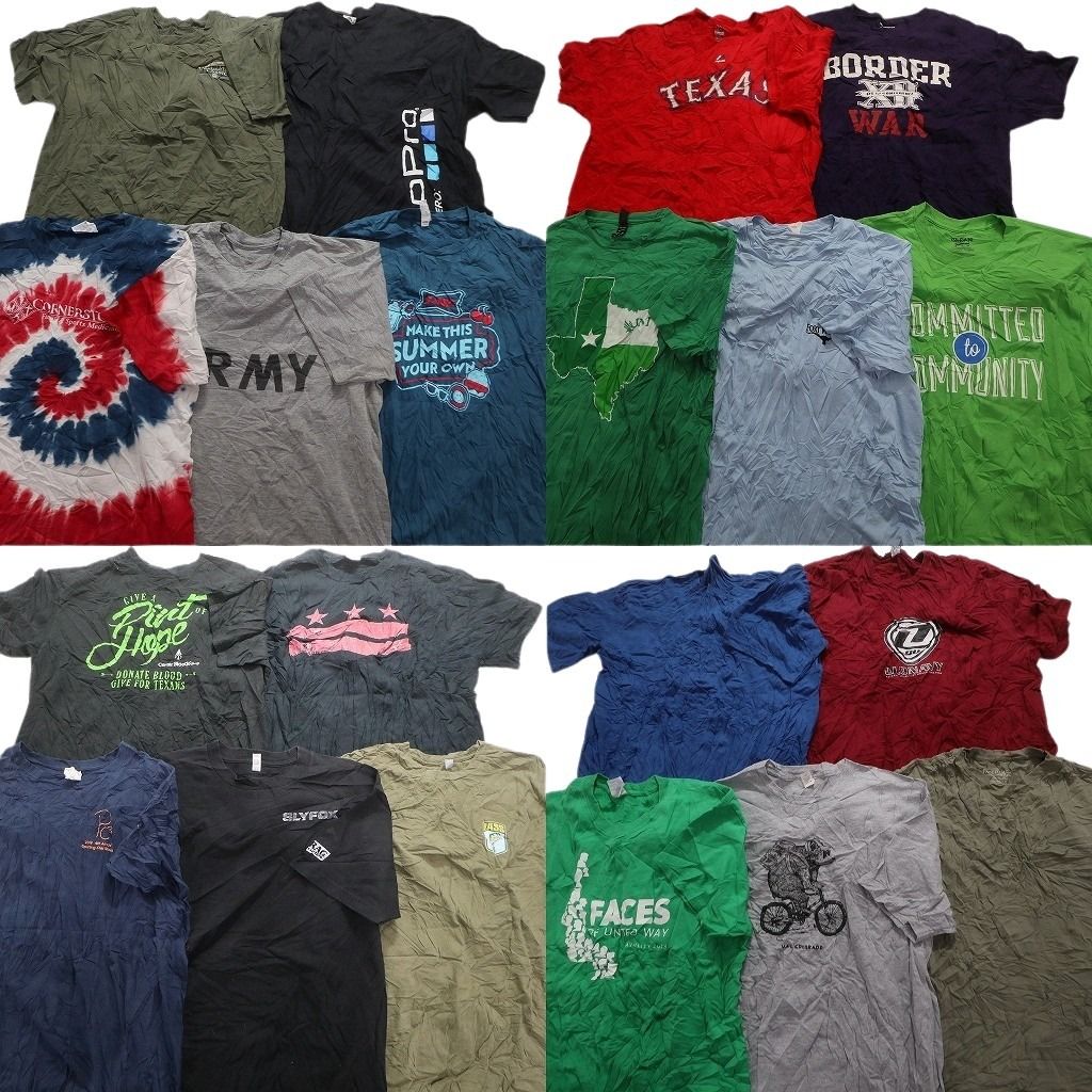 古着卸 まとめ売り  半袖Tシャツ 20枚セット (メンズ XL ) プロチーム MLB レンジャース ミリタリー ARMY タイダイ 中古 古着 MY6849