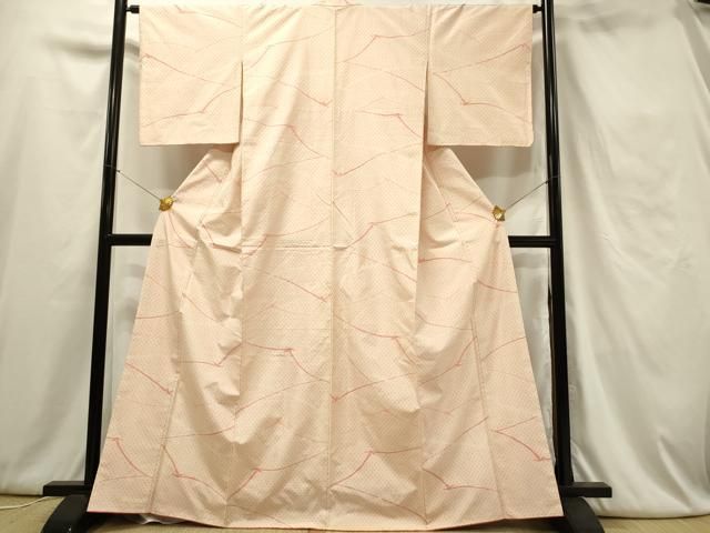 平和屋着物▽上質な紬 単衣 霞文 正絹 逸品 DAAV3160du 平和屋