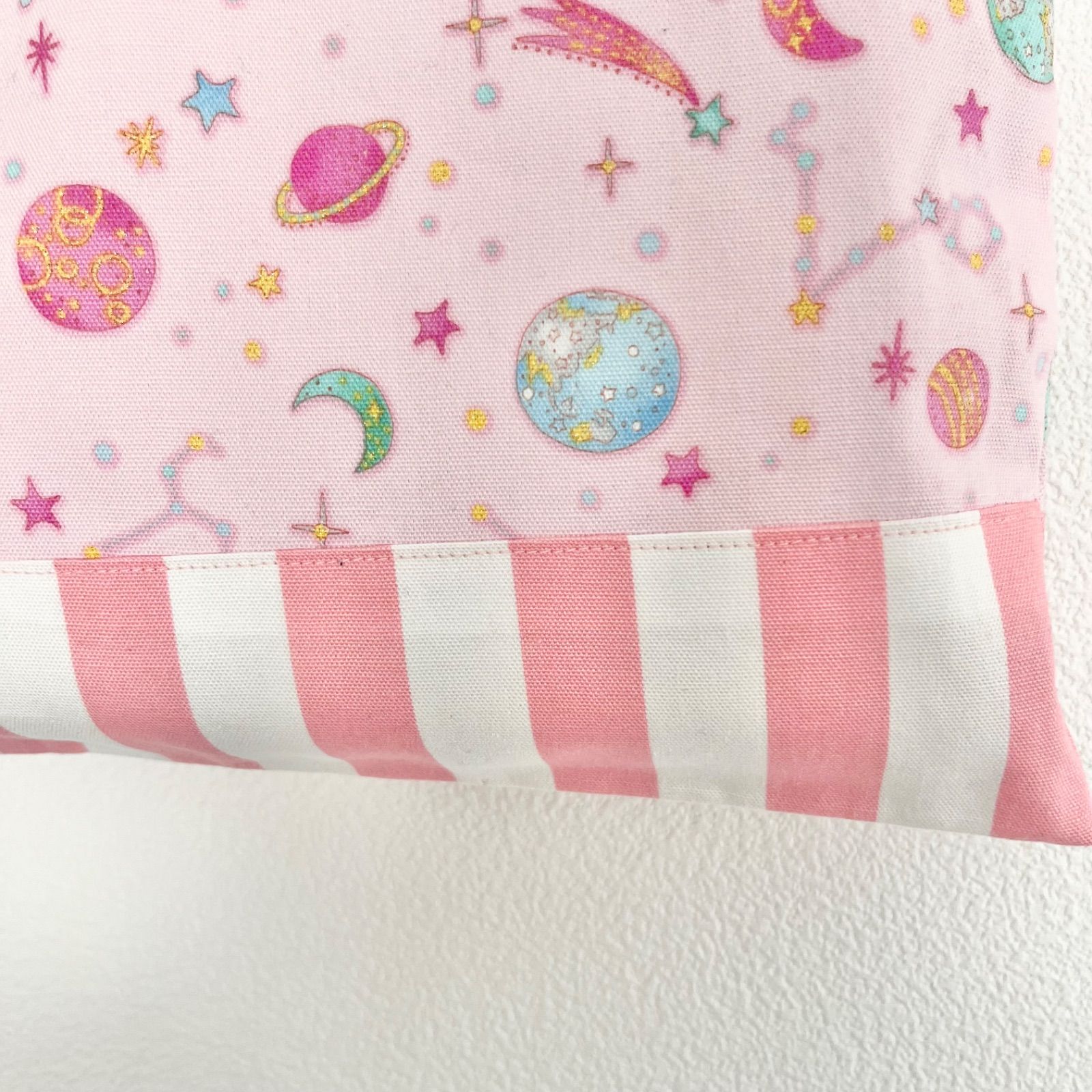 No.60 【宇宙柄】★入園 入学の5点セット★ 天体観測 生地 宇宙柄 星 惑星 男の子 オックス 布 綿 コットン