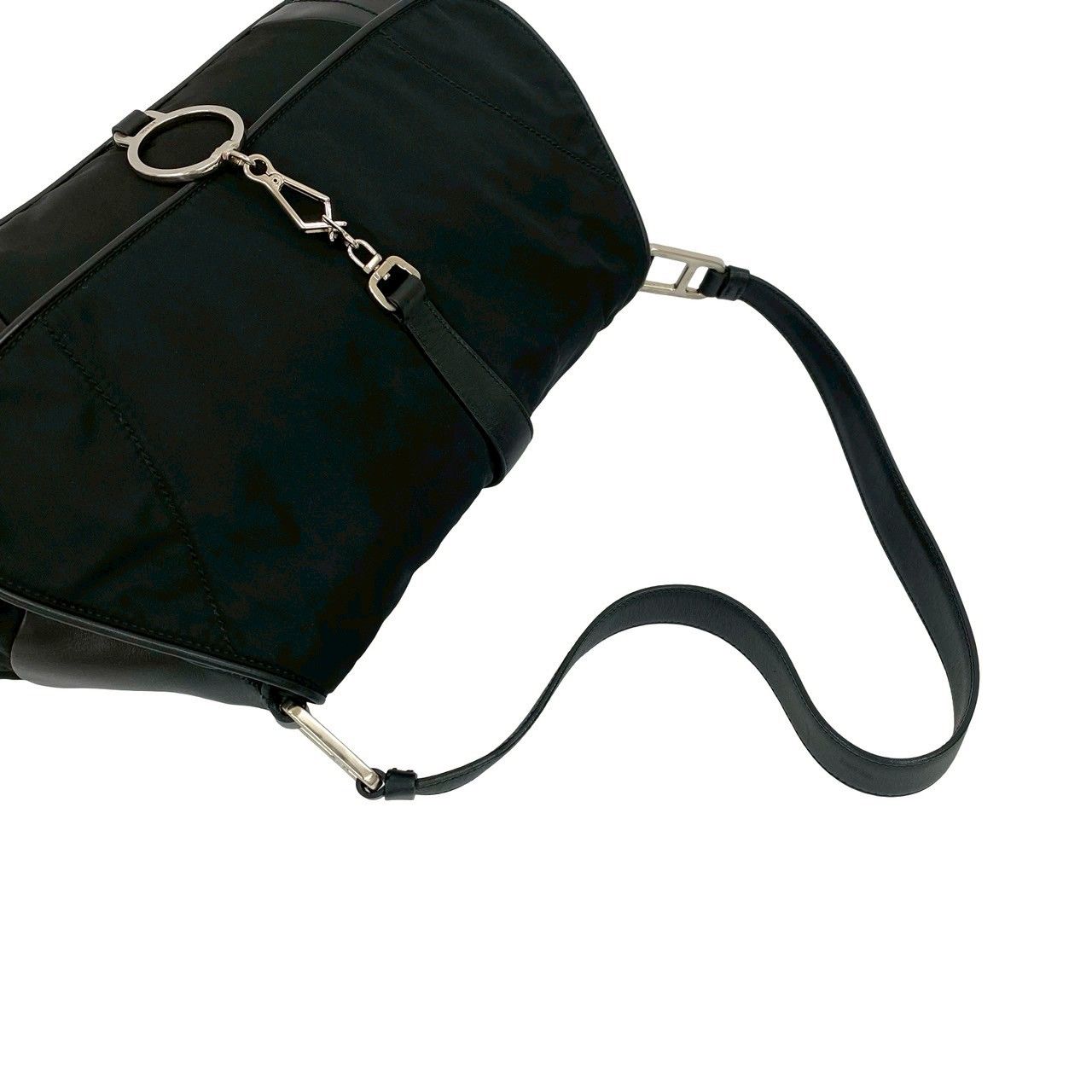 プラダ トートバッグ ナイロン レザー 三角ロゴ ステッチ 大容量 多機能 金具 PRADA 三角ロゴ金具ナイロントートバッグ | Hedy
