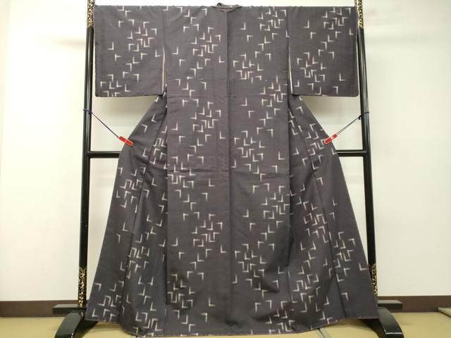 平和屋着物●上質な紬 　幾何学文様　健勝苑扱い　正絹　逸品　未使用　DAAR4400tw 平和屋着物○上質な紬 幾何学文様 健勝苑扱い 正絹 逸品 未使用