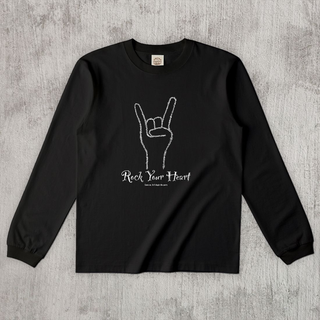グラフィックロングTシャツ　Hang Loose Mono / White -Long-