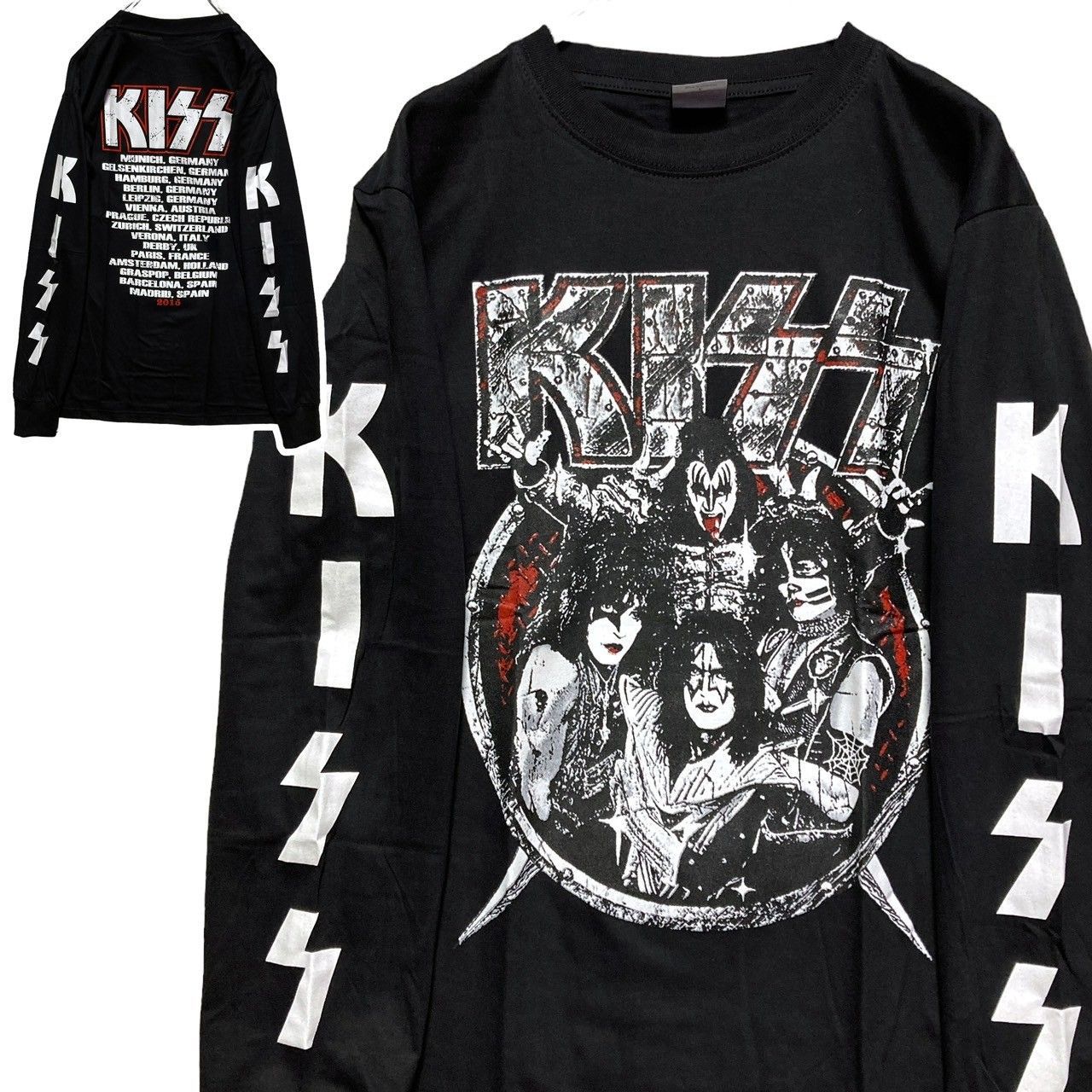 KISS ロンTシャツ Lサイズ 黒 KISS キッス ロングスリーブ Tシャツ キス ステージ ロンT END
