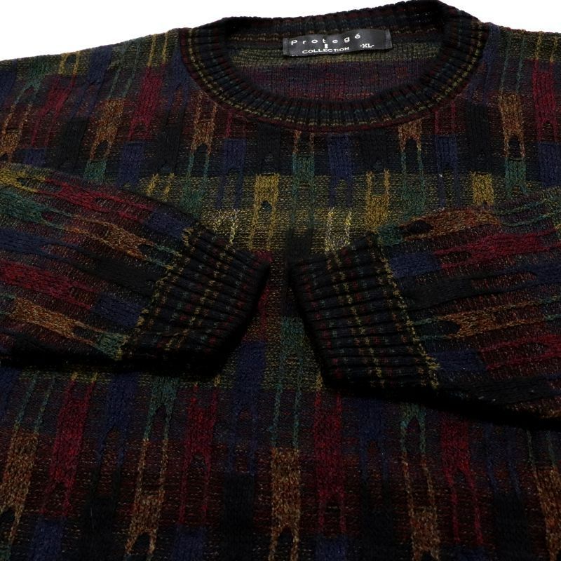 【3Dニット】 Protege COLLECTION オーバーサイズ 90s USA製 vintage Protege COLLECTION 総柄 3D ニットセーター