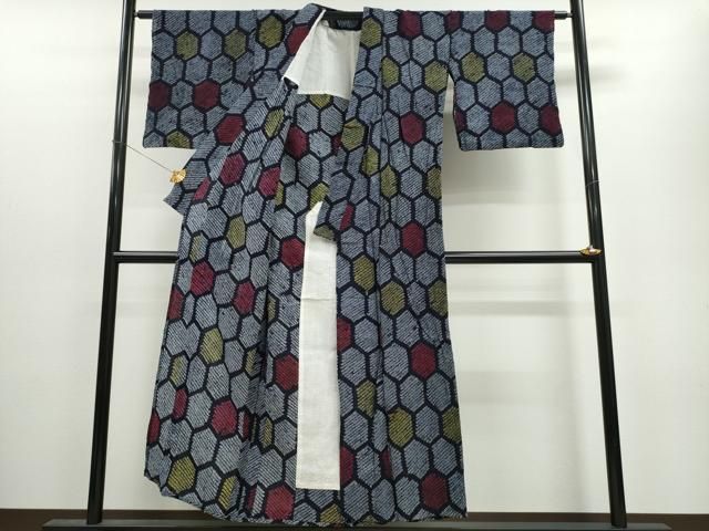 平和屋着物∴夏物 浴衣 有松鳴海絞り 扇面重ね吉祥文 綿 逸品 CAAW1072ng