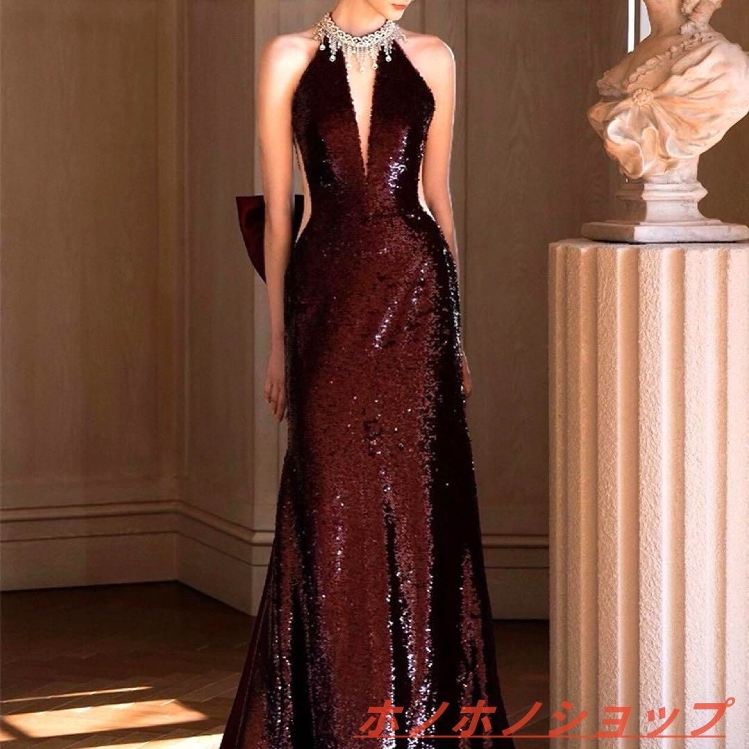 スパンコールがゴージャスなショール付き イブニングドレス スパンコールがゴージャスなショール付き イブニングドレス