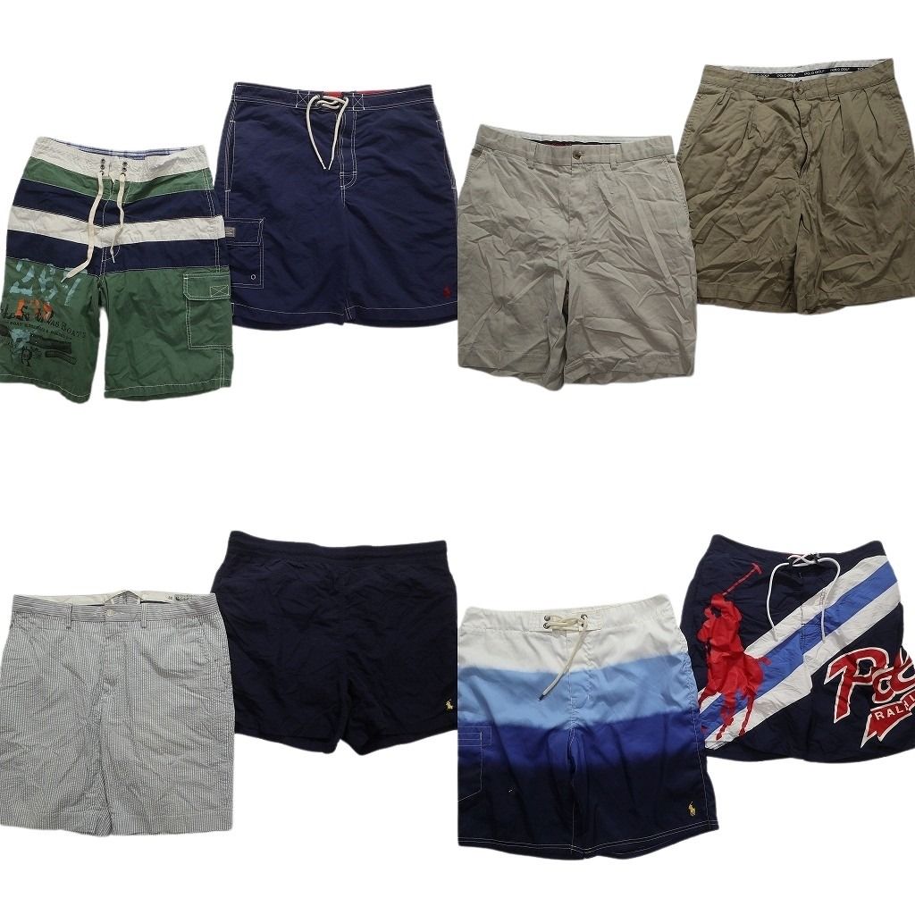 古着卸 ラルフローレン ショートパンツ 8枚セット メンズ 30 |32 |33 |34 |S |M カジュアル プリーツ 古着 NA4480