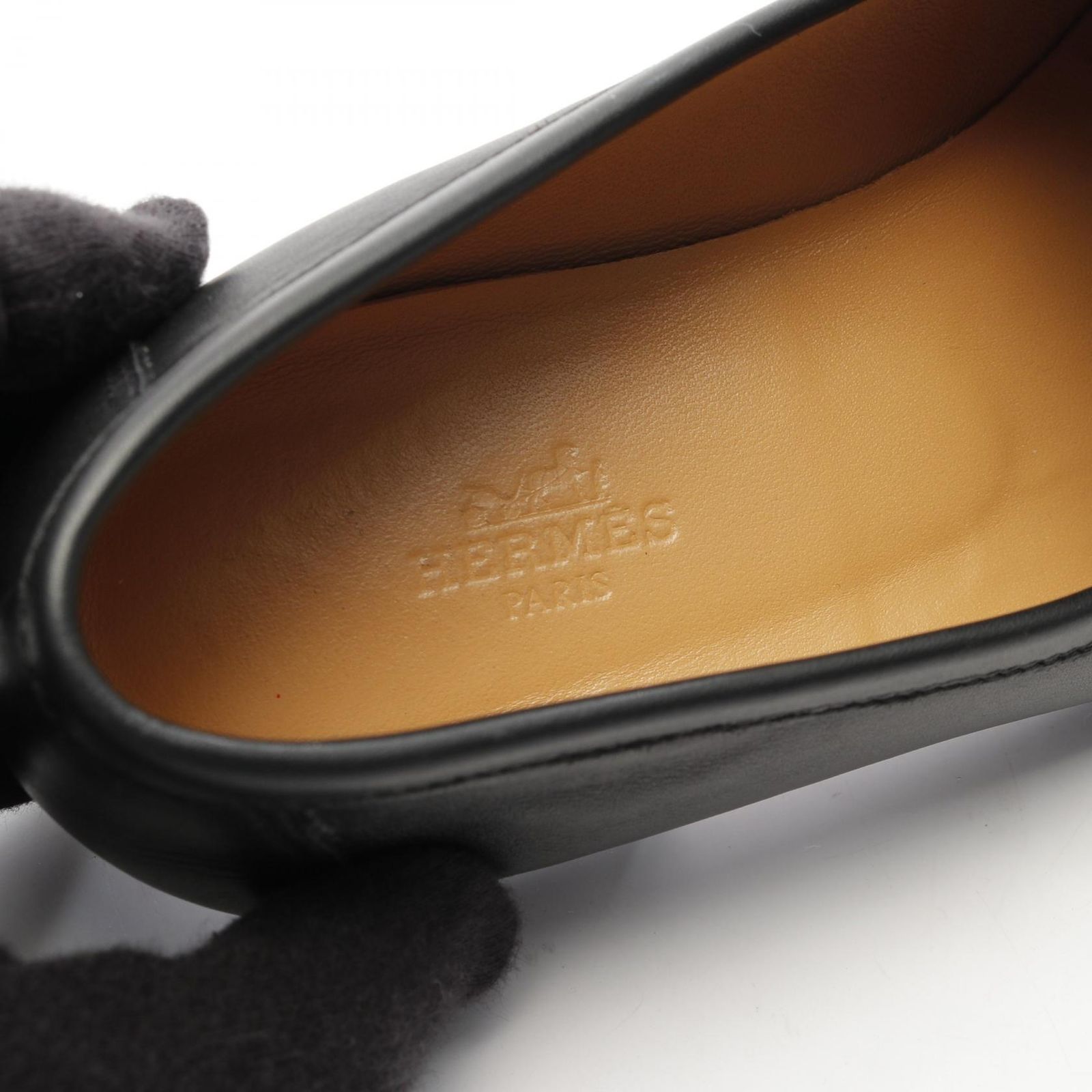 エルメス HERMES ローファー コレット ブラック レザー シューズ 