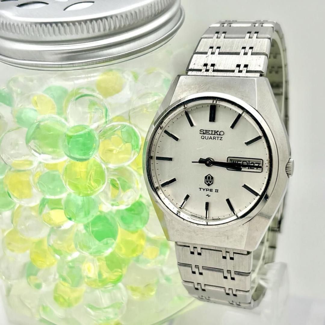 電池 SEIKO セイコー TYPEⅡ タイプ2 メンズ 腕時計 シルバー デイデイト