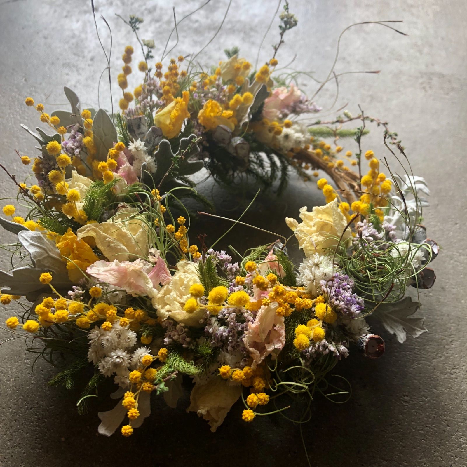 春色　ミモザ　ミモザリース　三日月Wreath 春色 ミモザ ミモザリース 三日月Wreath 【公式通販】