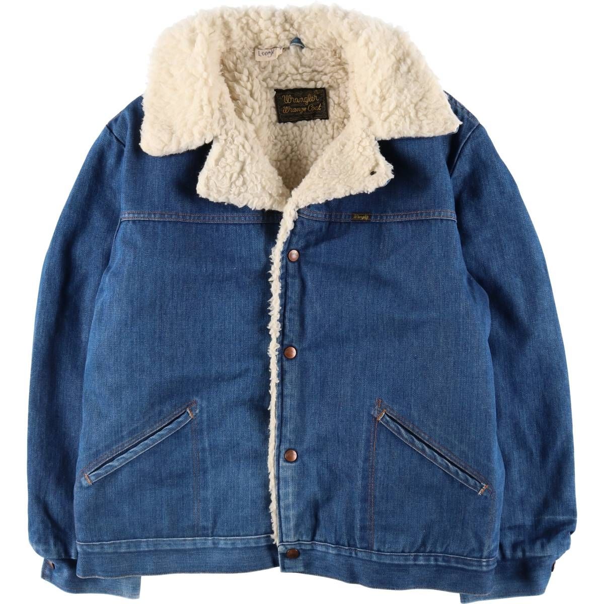 古着 80年代 ラングラー Wrangler WRANGE COAT ランチコート デニムボアランチコート USA製 メンズXL相当 ヴィンテージ/eaa508394