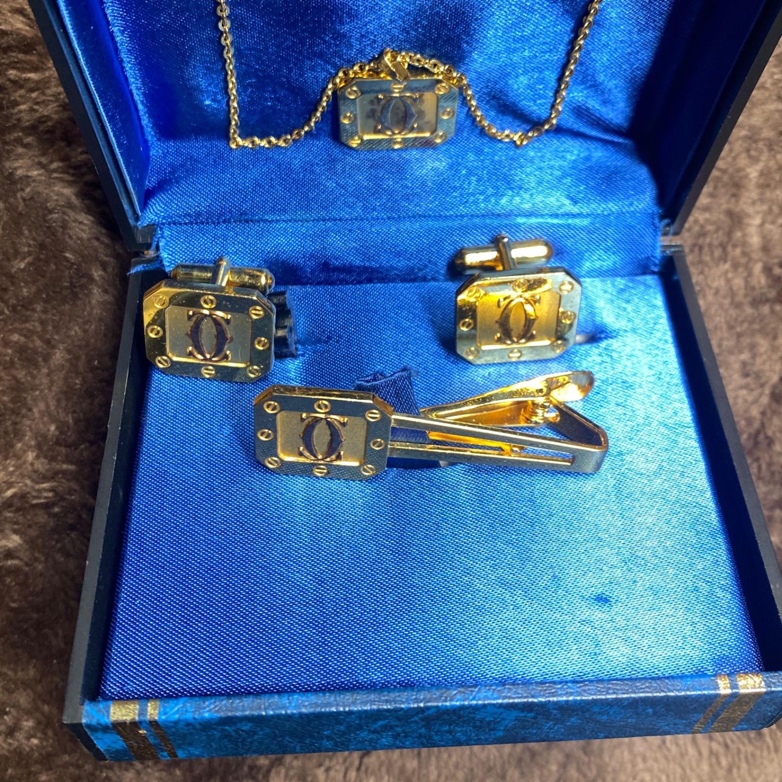鑑定済み カルティエ Cartier ネクタイピン カフスボタン タイ