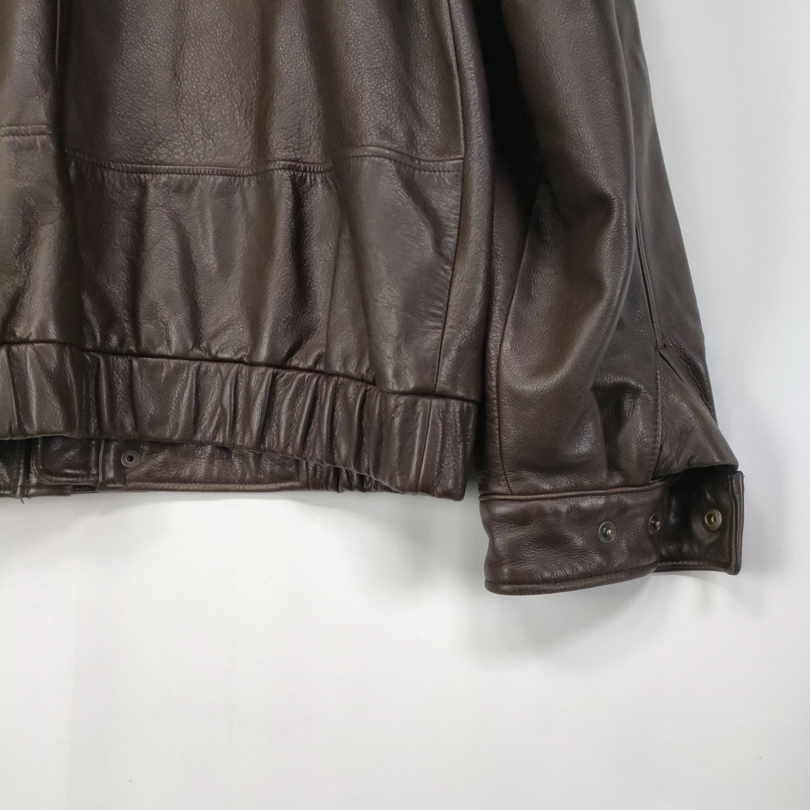 Eddie Bauer エディーバウアー ダークブラウン レザージャケット Eddie Bauer エディーバウアーブラウンレザージャケットXL 牛革